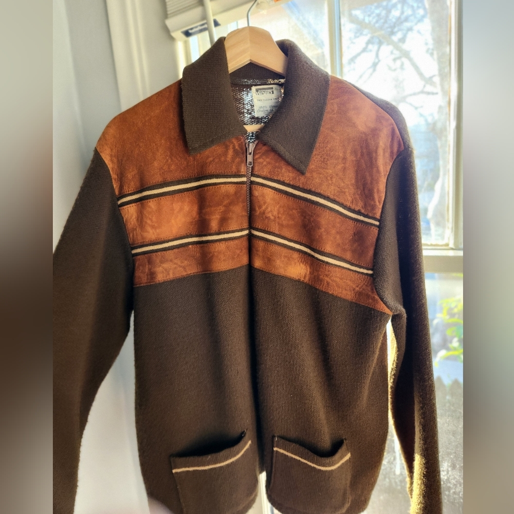 Mens Vintage Suade Zip up